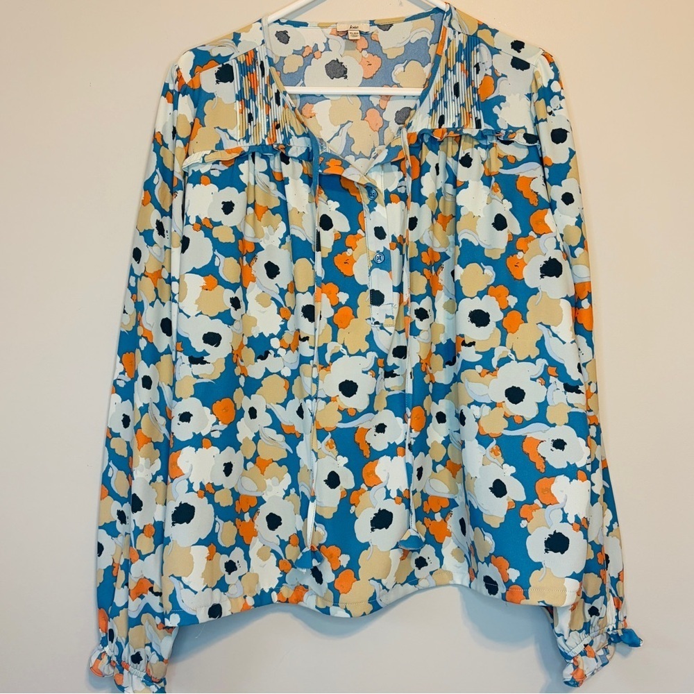 Joie Multicolor Floral Blouse - Blue, Orange, White